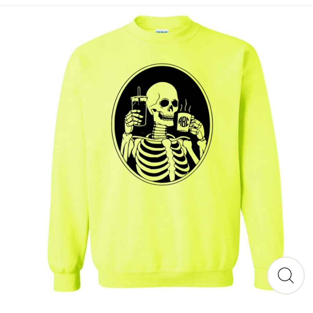 Skeleton sweatshirt with monogram halloween! 🎃